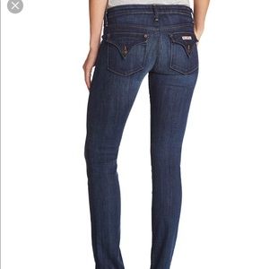 Hudson Carly Flap Straight Leg Jeans 28 Inseam 29